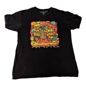 Killer Acid Bad Vibes Limited Edition Psychedelic Graphic T-Shirt Black Large